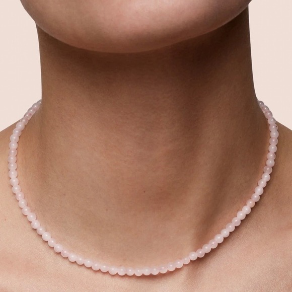 Love and Joy Rose Quartz Beaded Necklace - Picture 2 of 3